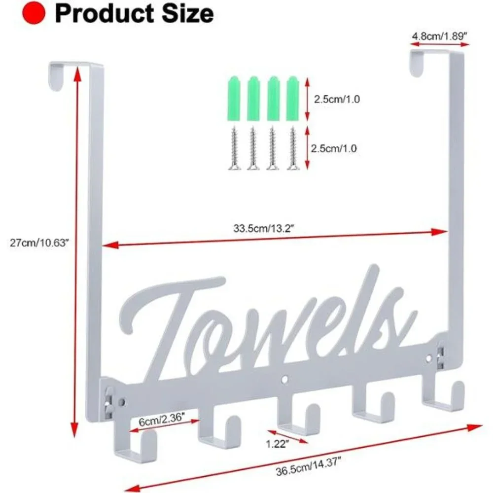 Over The Door Hooks Towel Rack for Bathroom Towel Holder for Hanging Heavy Duty
